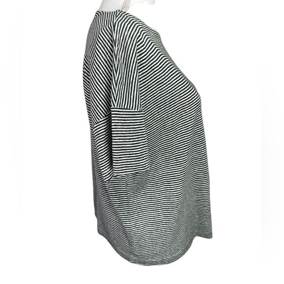 EILEEN FISHER 100% ORGANIC LINEN SHORT SLEEVE STRIPED T- SHIRT TOP Petite Small - Picture 6 of 10